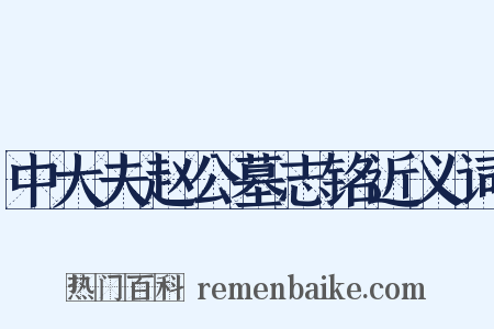 中大夫赵公墓志铭近义词是什么意思的图片